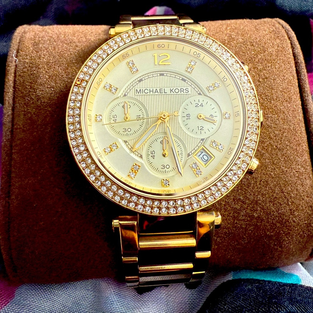 Michael Kors MK5354 Parker Women's Watch, gold, NEW Battery
